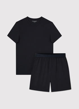 Czarna piżama męska z bawełną