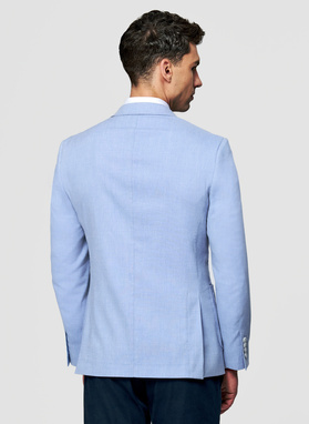 Niebieska marynarka z lnem i bawełną