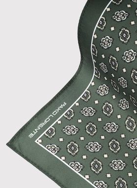 Zielona poszetka męska we wzory