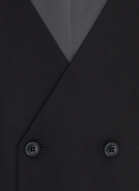 Czarna dwurzędowa kamizelka męska