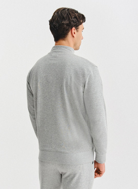 Szara bluza dresowa na suwak