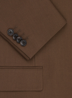 Gładki brązowy garnitur męski