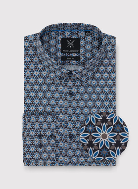 Koszula męska w niebieskie kwiaty