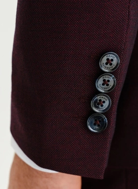 Ślubny bordowy garnitur męski