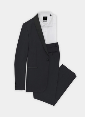 Klasyczny czarny wełniany smoking