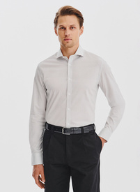 Biała koszula męska w mikrowzór