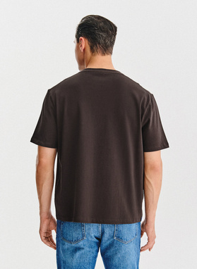 Brązowy t-shirt oversize