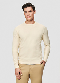 Beżowy sweter męski o-neck