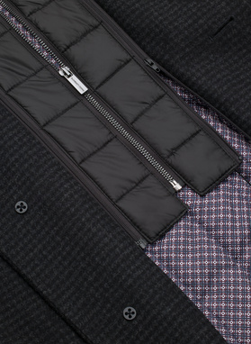 Ciemnoszary płaszcz w pepitkę