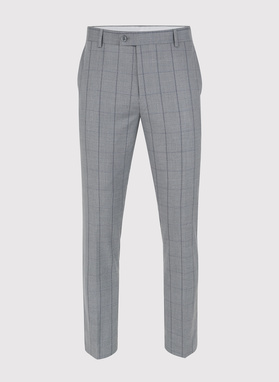 Szary garnitur w kratę Windowpane