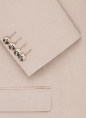 Gładki beżowy garnitur męski