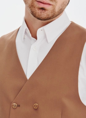 Ruda dwurzędowa kamizelka męska