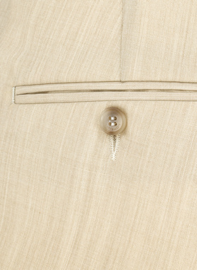 Beżowy wełniany garnitur męski