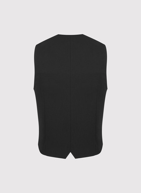 Czarna dwurzędowa kamizelka męska