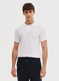 Biały gładki t-shirt polo