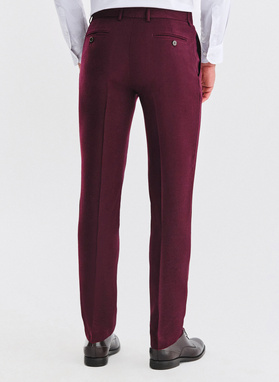 Bordowe spodnie garniturowe