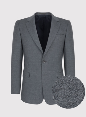 Gładki szary garnitur z wełny