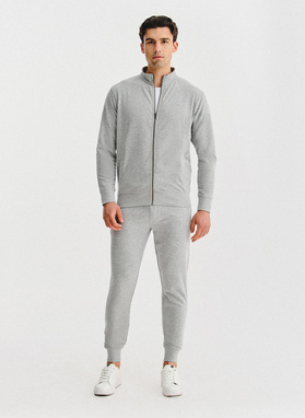 Szara bluza dresowa na suwak