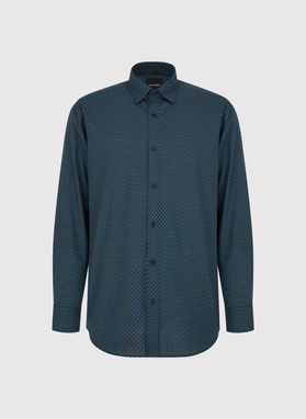 Czarna koszula męska wzór geometryczny