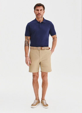 Granatowy gładki t-shirt polo