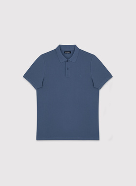 Ciemnoniebieskie bawełniane polo męskie