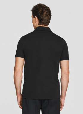 Czarny t-shirt polo