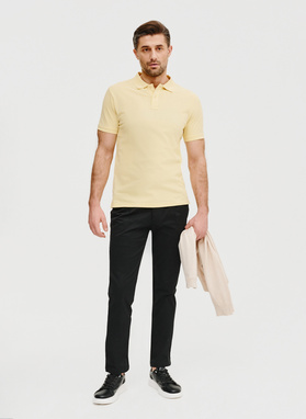 Gładki t-shirt polo w żółtym kolorze