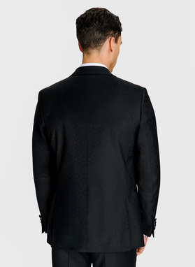 Ślubna żakardowa marynarka smokingowa w kolorze czarnym