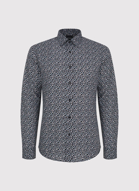 Czarna koszula w drobny wzór