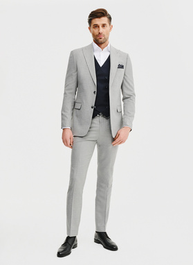 Granatowa dwurzędowa kamizelka męska