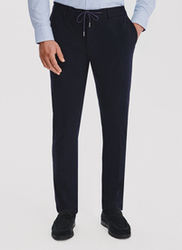 Granatowe spodnie męskie z wełną