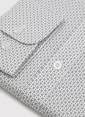 Biała koszula męska w mikrowzór