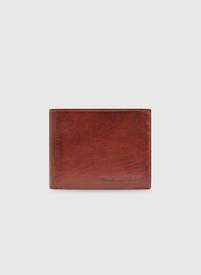 Brązowy skórzany portfel męski