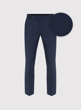 Granatowe spodnie garniturowe z wełną