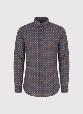 Brązowa koszula mikrowzór