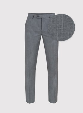 Szare spodnie garniturowe w prążek