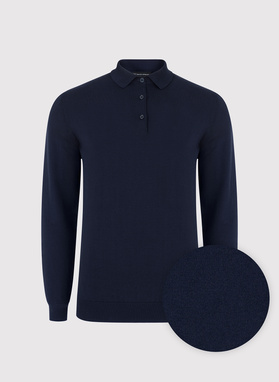 Sweter polo w kolorze granatowym
