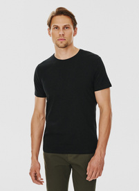 Czarny gładki T-shirt Basic