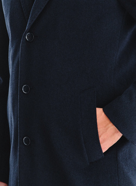 Granatowy płaszcz męski z wełną