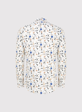 Biała koszula męska kwiaty