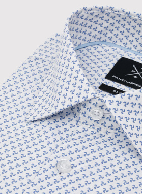 Biała koszula męska w wiatraczki