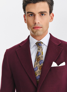 Bordowy garnitur męski