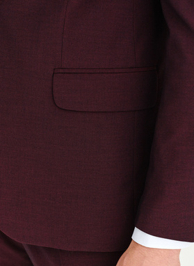 Bordowy garnitur męski