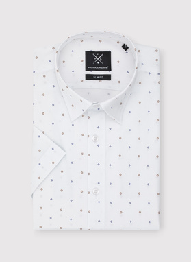 Koszula męska z krótkim rękawem mikrowzór