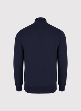 Granatowy rozpinany sweter męski