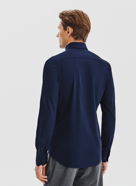 Granatowa koszula z bawełną