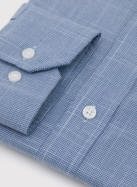 Granatowa koszula w drobną kratę