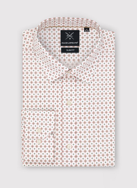 Biała koszula w mikrowzór