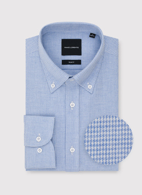 Niebieska koszula w pepitkę