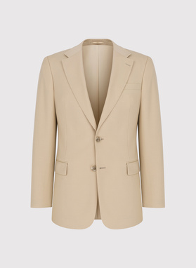 Beżowy wełniany garnitur męski